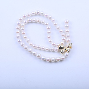 Collier de perles d'eau douce rondes Zhuji 7-8 mm, sans défaut, forte brillance, avec un petit sens du design, chaîne de pull, pendentif tendance - Product Image 3