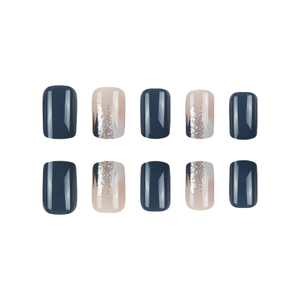 24 <span class=keywords><strong>faux</strong></span> ongles carrés de style français en ABS, <span class=keywords><strong>poudre</strong></span> de saphir en vrac pour application sur les doigts - Product Image 4
