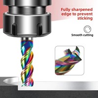 55-Grad-3-Schneiden-Flachfräser mit Regenbogenbeschichtung für Aluminium, HRC55, Hochglanz, CNC, 1-20 mm