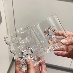 Tazas de Desayuno de Vidrio de Borosilicato con Dibujos Animados de <span class=keywords><strong>Hello</strong></span> <span class=keywords><strong>Kitty</strong></span> al por Mayor de Fábrica, Tazas para Leche, Bebidas y <span class=keywords><strong>Café</strong></span> - Product Image 1