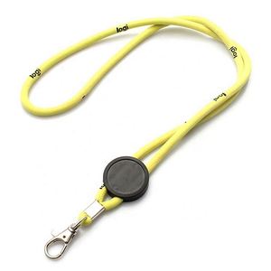 Cordon tissé élastique en polyester écologique avec logo personnalisé, impression sérigraphique et embout - Product Image 2