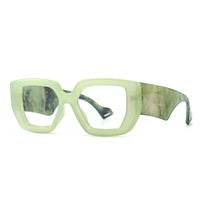 Monture de Lunettes de Vue Femme Carrées Polygone de Marque de Luxe Anti-Lumière Bleue Homme Verres Optiques Colorés Leopard