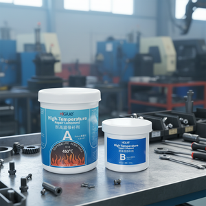350 ℃   Mastic de réparation métallique <span class=keywords><strong>haute</strong></span> résistance à la température - Pâte grise au ratio 4:1 pour usage industriel - Product Image 1