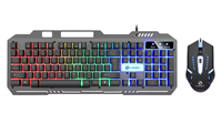 Teclado y Ratón para Juegos con Cable, Sensación Mecánica, Panel Metálico, Retroiluminación RGB, para Computadora de Escritorio, Portátil, Oficina, Jugadores