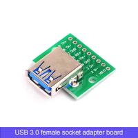 Micro Mini USB 2,0 3,0 hembra a macho USB B conector interfaz 2,54mm DIP PCB convertidor adaptador Breakout Board