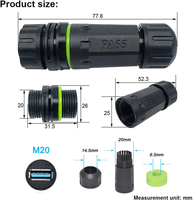 Connecteur USB 3.0 haute vitesse 5 Gbps, étanche IP68, à montage sur panneau, adaptateur d'extension de signal de données avec capuchon pour extérieur