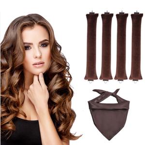 Venta al por mayor de Gancho Doble de <span class=keywords><strong>3</strong></span> piezas Set 3cm Heatless Curling Wand Lazy Sleep Big Wave Curling Wand con 70cm bufanda de seda - Product Image 6