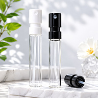 Frascos de Vidrio Portátiles para Perfume con Cuello Prensado, 2ml 1.5ml, Tubos de Prueba de Perfume, Pequeños Frascos de Muestra, Botella Pulverizadora de Perfume