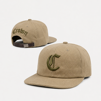 Casquette de baseball kaki gothique à broderie C, visière plate, en coton et cuir, avec broderie de lettres sur la couronne, style streetwear pour homme, usage quotidien urbain