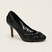 Vente en gros OEM ODM Chaussures à talon aiguille bout rond pour femme, à enfiler, avec nœud et empeigne ajourée, Collections de marques fournisseurs, Approvisionnement en vrac