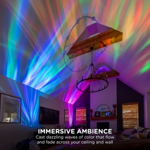 Minimalistischer DIY-Projektor, Farbenfrohe Wellen-Sensorische Tischlampe für Schlafzimmer, USB-Betriebenes Nachtlicht, Schwarzer Deckenprojektor - Product Image 4