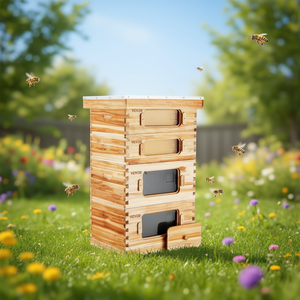 Kit de démarrage pour ruche Vevor, 40 cadres en bois de cèdre, 2 profonds, 2 moyens, Langstroth, avec fenêtres en acrylique pour l'apiculture - Product Image 2