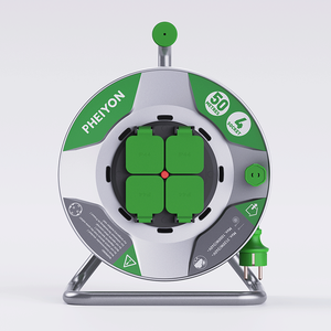 Enrouleur de câble <span class=keywords><strong>électrique</strong></span> <span class=keywords><strong>50m</strong></span>, câble en caoutchouc H05RR/H07RN, <span class=keywords><strong>rallonge</strong></span> 4 prises 16A IP44, usage <span class=keywords><strong>extérieur</strong></span> robuste pour appareils électroménagers - Product Image 1