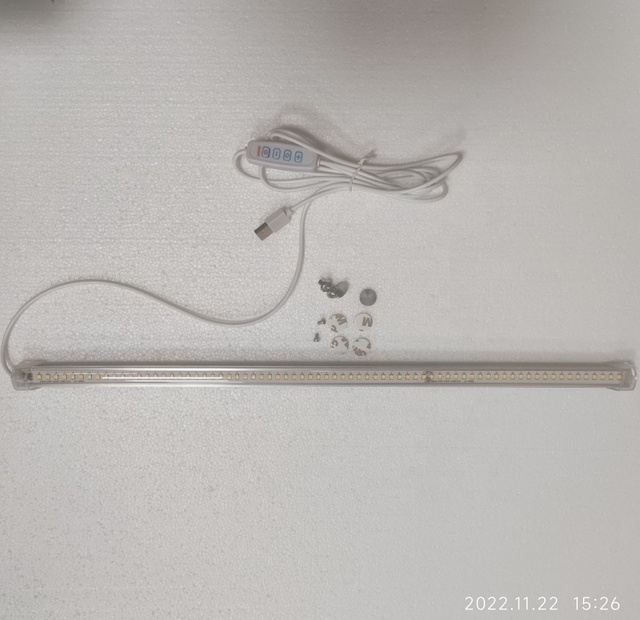 USB LED Tube Lights with Dimmer and Power Adapter 52cm Adjustable Brightness for Amusement Machine Accessories