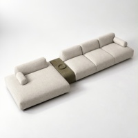 Vente directe d'usine, canapé modulaire de style crème français, pour grandes maisons, salon minimaliste, canapé en tissu personnalisable