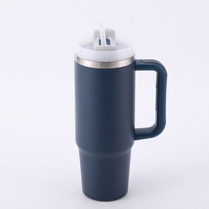 Gobelet de voyage isotherme H2.0 pour voiture, 30 oz, double paroi sous vide, avec couvercle et paille, antidérapant, logo personnalisé OEM - Product Image 6