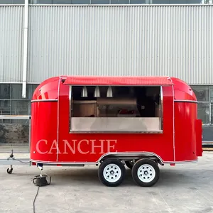 Remolque de Comida Móvil Rojo Personalizado para Acampar al Aire Libre de 4 m en Venta - Product Image 1