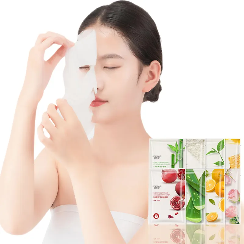 Bitang 25ml merah delima teh hijau jeruk lidah buaya bambu mawar es beras madu hydrating melembabkan menutrisi masker wajah