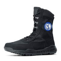 Bottes en cuir noir légères, tactiques, respirantes, antidérapantes et résistantes à l'usure