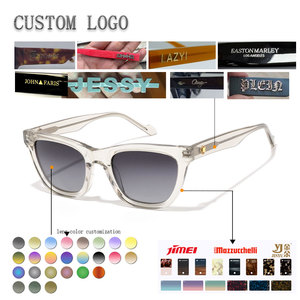Custom Logo Way farer <b>Sunglasses</b> Full Rim UV400 Polarized Lens Unisex Fashion Casual Transparent <b>Frame</b> - Product Image 1