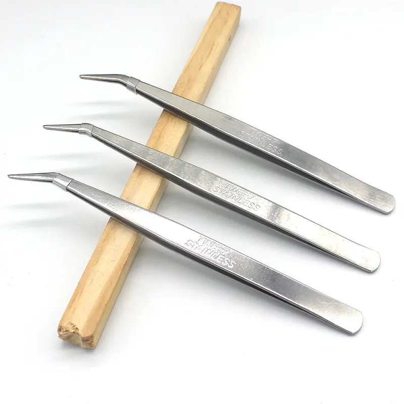 Sewing Tools Multi-purpose Precision Tweezers Stainless Steel Elbow Pointed Tweezers