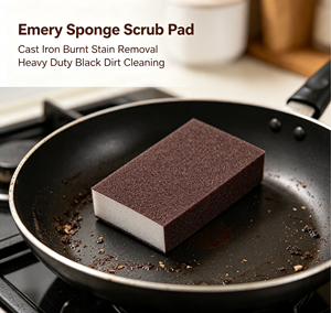 Autre bloc éponge abrasif robuste 100 x 70 x 10 mm, haute absorption d'eau, tampon de ponçage fin pour usage en cuisine - Product Image 4