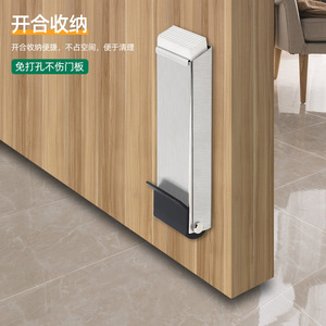 Butée de porte semi-automatique à fixation au sol en acier inoxydable, anti-collision, design minimaliste, installation facile - Product Image 2