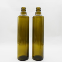 100ml 250ml 500ml 750ml 1L Bouteille d'huile d'olive en verre avec bouchon verseur en plastique en aluminium Bouteille d'huile de noix de coco de couleur verte