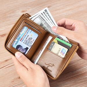 Dompet Kartu Anti Maling Dompet Kulit PU Pria Dompet Tempat Kartu Bisnis RFID Dompet Ritsleting - Product Image 5