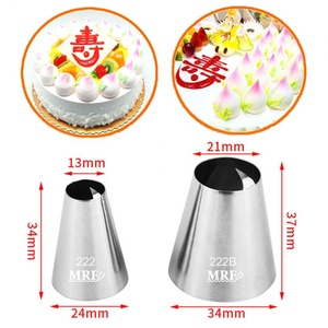 Roestvrijstalen verjaardag perzikvormige spuitmond, grote en kleine crèmemond, biscuitpers, taartdecoratie, bakgereedschap - Product Image 4