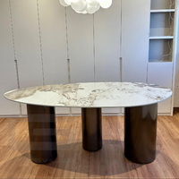 Gainsville Furniture Table de salle à manger légère de luxe en bois Table de salle à manger créative italienne de luxe moderne et minimaliste