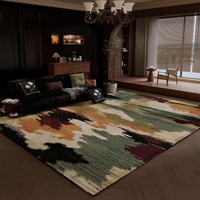 Tapis bouclé vintage de luxe léger à poils ras, résistant à l'usure et aux taches, séchage rapide, sur mesure, pour décoration