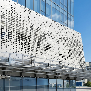 Panneau perforé en aluminium personnalisé, revêtement en poudre, anti-corrosion, revêtement mural extérieur, design minimaliste - Product Image 4
