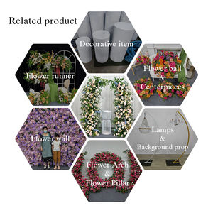 Arche de fleurs artificielles en soie réaliste bleu clair pêche pour mariages modernes en extérieur et décors de rentrée scolaire - Imperméable - Product Image 5