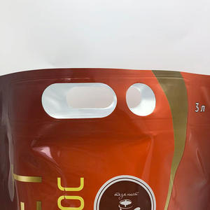 Bolsa de sellado térmico para embalaje de aluminio de grado alimenticio con impresión en Color, bolsa de pie a prueba de fugas con válvula con asa para vino de jugo - Product Image 3