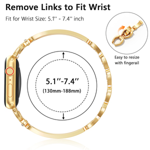 Bracelets de montre en chaîne dorée fine pour femmes, compatibles avec le bracelet <span class=keywords><strong>Apple</strong></span> <span class=keywords><strong>Watch</strong></span> (S10), bracelet en métal réglable, bracelet à maillons pour iWatch Series - Product Image 2