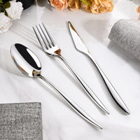 Ensemble de couverts de luxe pour mariage, style russe, en acier inoxydable 18/10, couteau, fourchette, cuillère, 4 pièces