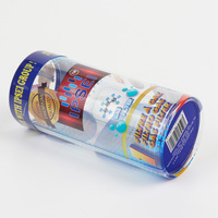 Boîte d'emballage cylindrique personnalisée en PVC et PET transparent avec couvercle, gaufrage artisanal, matériaux recyclés, fabrication OEM