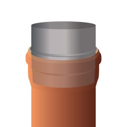 Adattatore Ø 300/300 mm - Tubo in acciaio inox a manicotto in PVC - Product Image 2