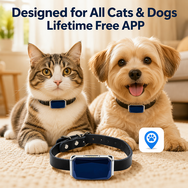 Most Popular Super Mini Easy Wearable GPS Tracker Collar IP67 Waterproof Smart Device for Pets Cat Dog Tracking Hunting Free APP