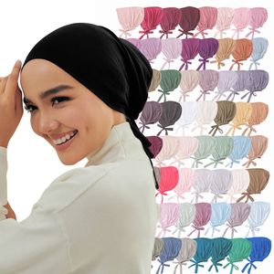 Casquette de base ajustable pour femmes musulmanes, 64 couleurs, Hijab ethnique solide, maillot modal mercerisé, couvre-chef - Product Image 1