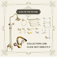 Ensembles de quincaillerie de salle de bain d'hôtel en laiton massif antique européen, accessoires muraux traditionnels anodisés écologiques