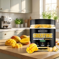 Gummies de créatine sans sucre saveur mangue, testées en laboratoire en Allemagne, vente en gros, logo personnalisé disponible