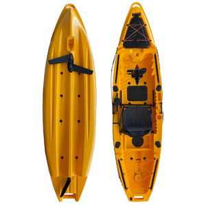 Kayak Sit-on-Top avec logo personnalisé, <span class=keywords><strong>bateau</strong></span> en PE rotomoulé de 11 pieds, kayak de pêche à propulsion par pédale unique avec siège surélevé et PFD homologué CE - Product Image 2