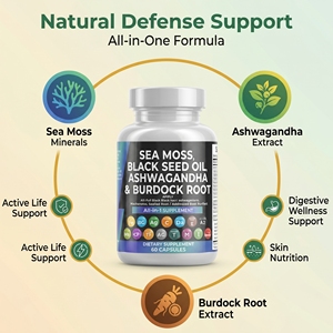 Cápsulas de Musgo Marino y <span class=keywords><strong>Ashwagandha</strong></span> de Marca Privada, Fórmula Herbal Natural para el Equilibrio Sistemático, OEM ODM, Listo para Enviar - Product Image 2