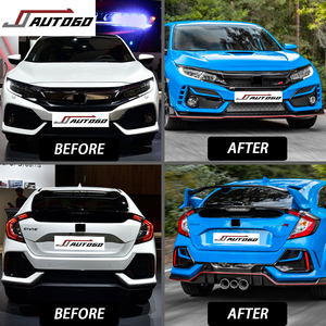 ชุดตัวถังปรับโฉมใหม่รถยนต์สำหรับรถ Honda Civic FK7 FC1อัปเกรด2016-2020 towide FK8 Type-R สไตล์กันชน<span class=keywords><strong>หน้า</strong></span>หลังกระโปรงบังโคลน - Product Image 2