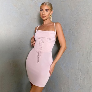 Robe d'automne grise sans manches à imprimé numérique, col rond, style enveloppant - Product Image 6