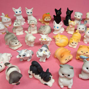 Toptan kedi minyatür hayvan karikatür bahçe Dollhouse ev dekor reçine oyuncaklar plastik zanaat saç tokası asma DIY aksesuarları - Product Image 2