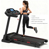 Tapis roulant électrique pliable multi-niveaux solide intelligent à grande vitesse 16 km/h avec inclinaison électrique pour un usage domestique et commercial
