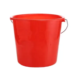 Prix usine 12.5L Grand Rouge Poignée Portable Bain D'eau En Plastique Seau